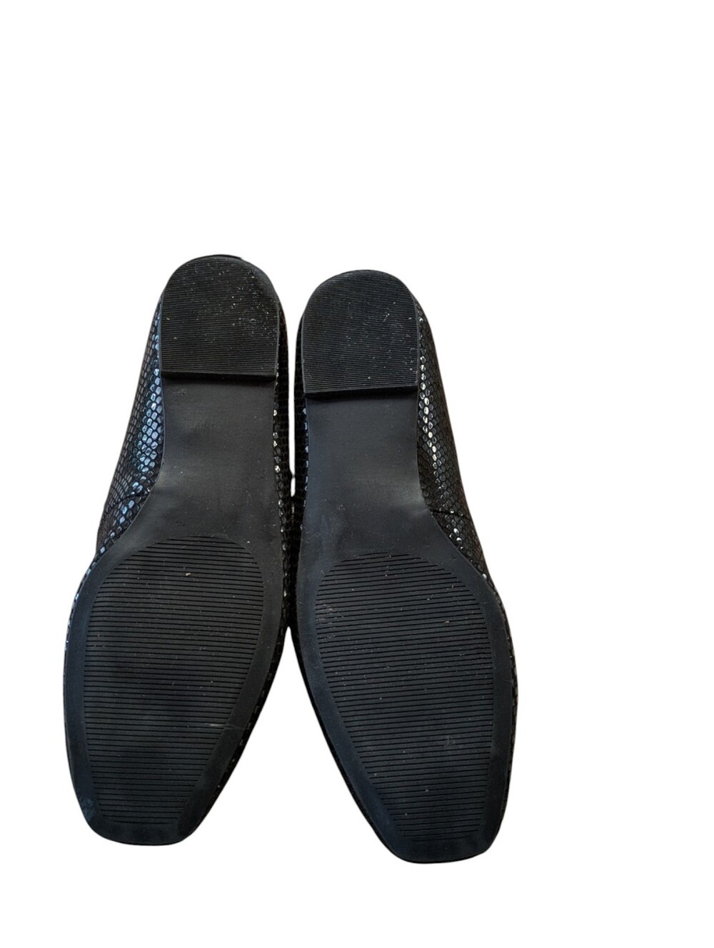 Loft Outlet Black Faux-Snakeskin Square Toe Mary Jane Flat Size 9 - Picture 5 of 9